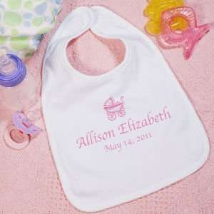  New Baby Girl Personalized Baby Carriage Baby Bib Baby
