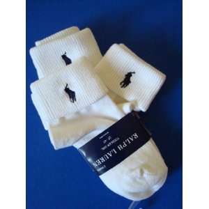  Ralph Lauren Polo Pony Toddler Girl Ankle Socks 3 Pack 