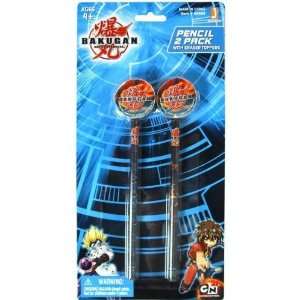  Bakugan 2 Pack Pencil With Shaped Eraser Topper Case Pack 