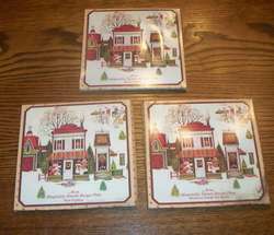 Vintage Set of 3 AVON Tin Holiday Recipe Plates Made in England 1982 