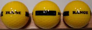 rFS 1990s RAM Yellow RANGE Golf Balls, Black Stripe 3 ea  