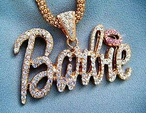Barbie Clear Rhinestone Necklace Goldtone chain inspired by Nicki 