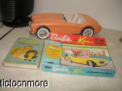   BARBIE SPORTS CAR PINK AUSTIN HEALY IRWIN 1962 BOOK & PUZZLE  