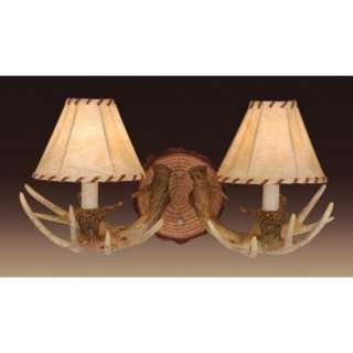 NEW Antler 2 Light Bath Fixture Rustic Lighting Sconce  