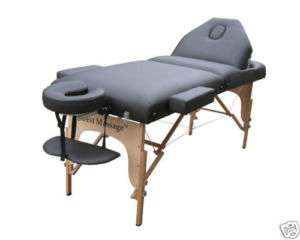   Black 77L 4 Pad Portable Massage Table Bed Spa 814836014878  