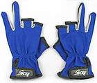 New Non Slip Three Finger Fishing Gloves Blue Tackle 1 Pair