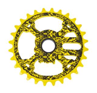 SHADOW CRANK N BONES 25T BMX BICYCLE SPROCKET YELLOW  