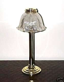 PartyLite Library Lamp P0126 Brass Candle Holder Frosted Shade Retired 