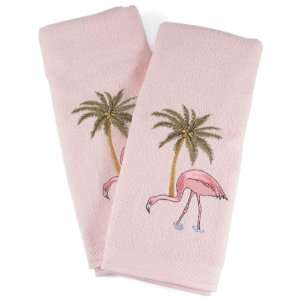  Pink Flamingo Cotton Hand Towel, Set of 2