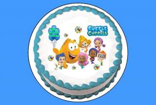 Bubble Guppies edible cake image  8 inch round  