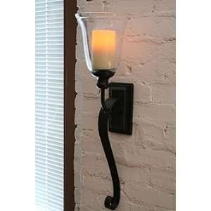   Oil Bronze Battery Operated Iron Scroll Sconce