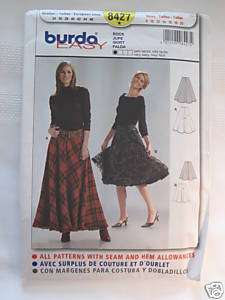 Burda sew Pattern 8427 Easy skirt formal elegance 8 10 12 14 16 18 20 