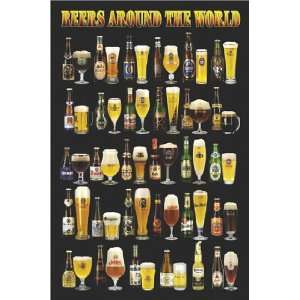 Beers Around the World PAPER POSTER measures 36 x 24 inches (91.5 x 