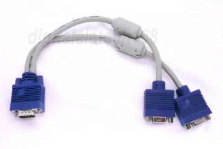 Splitter VGA Cable 1 Male to 2 Female PC Monitor Gtc  