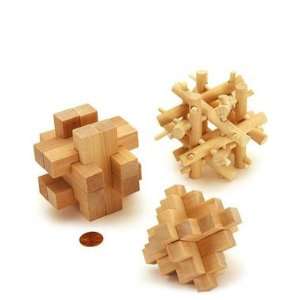  Brain Benders 3D Puzzles Solid Wood 3 Different Cardinal 