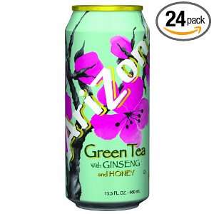 AriZona Green Tea with Ginseng and Honey, 15.5 Ounce Cans (Pack of 24 
