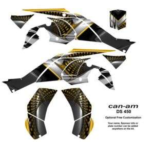 Can Am DS 450 ATV Quad Graphics Kit Decals #7777Yellow  