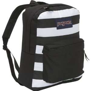  Jansport Black and White Striped Backpack Superbreak 