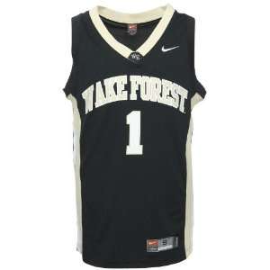  Nike Wake Forest Demon Deacons #1 Black Replica Basketball 