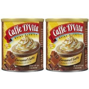 Caffe DVita Caramel Latte Blended Iced Coffee, Cans, 19 oz, 2 pk 
