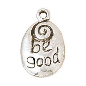  Blue Moon Silver Plated Metal Charms, Be Good, 5/Pkg Arts 