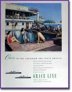 1950 GRACE LINE CARIBBEAN ROBERT BAGBY PHOTO AD  