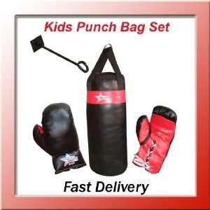  NEW FILLED 1.5 FT KIDS BOXING PUNCH BAG WITH GLOVES AND 