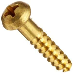 Brass Wood Screw, Round Head, Phillips Drive, #7, 1 1/2 Length (Pack 
