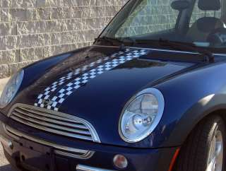 Checkered hood rear decal decals stripe fit Mini Cooper  