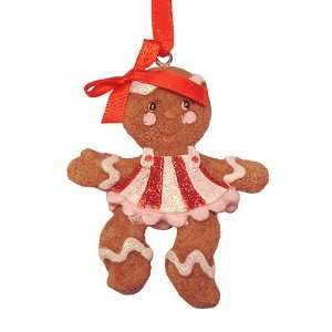  Gingerbread Kisses Cookie Girl in Candy Cane Striped Dress 
