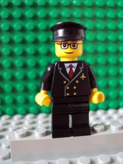 Lego Minifig ~ Airplane Pilot Town/City Airport Captain  