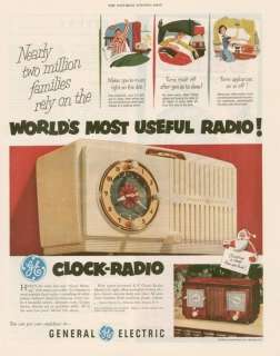 1957 GE General Electric clock radio print AD  