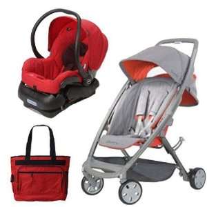   CV061AQDKT3 Senzz Stroller Flame with Car Seat and Diaper bag Baby