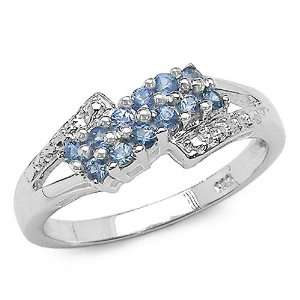  0.45 Carat Genuine Blue Sapphire Silver Ring Jewelry