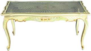 VINTAGE FRENCH COUNTRY LOUIS XV PAINTED COFFEE TABLE  