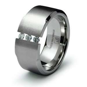   High End CZ Stainless Steel Tension Wedding Band Ring 10mm, 9 Jewelry