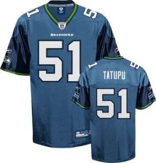  NFL Blue Seattle Seahawks # 51 Lofa Tatupu Throwback Football Jersey