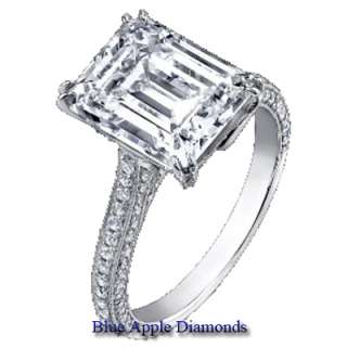 00ct J K Color Emerald Cut Diamond Engagement Ring  