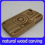 Natural Bamboo wood wooden carved hard case cover housing for iphone 4 