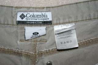 COLUMBIA Mens Khaki Cargo 32 x 8 Shorts Carpenter Beige Outdoor Hiking 