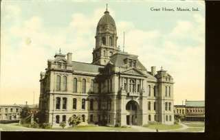 1910 Court House Muncie Indiana IN Vintage PC Postcard  