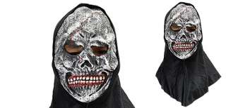 Fearful Skull w Bloody White Teeth Halloween Mask  