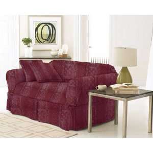   Burgundy Patchwork Sofa / Loveseat/Chair Slipcover