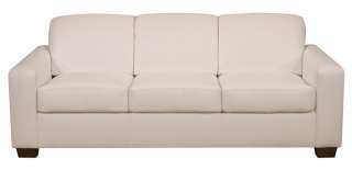 Genuine White Italian Leather Contemporary Sofa Couch  