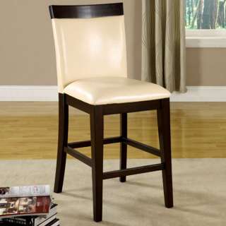 Solid Wood Espresso Finish Counter Height Chairs (Set of 2)  