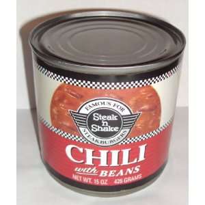 Steak n Shake Chili with Beans 15 Oz Can  Grocery 