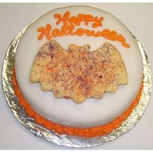 Chocolate Chip Decorated Cake Single Layer 8 Round Topped with Bat 