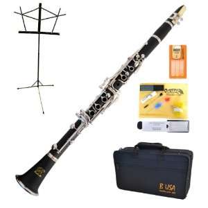   Clarinet Package Simulated Wood Grain Finish with Care Kit, Stand and