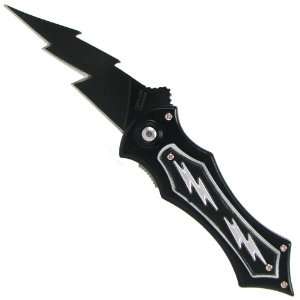   Electric Flash Style Folder withbelt Clip Knife,Black Sports