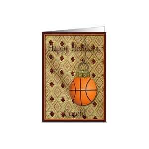  Happy Holidays Coach, Basketball Ornament Card Health 